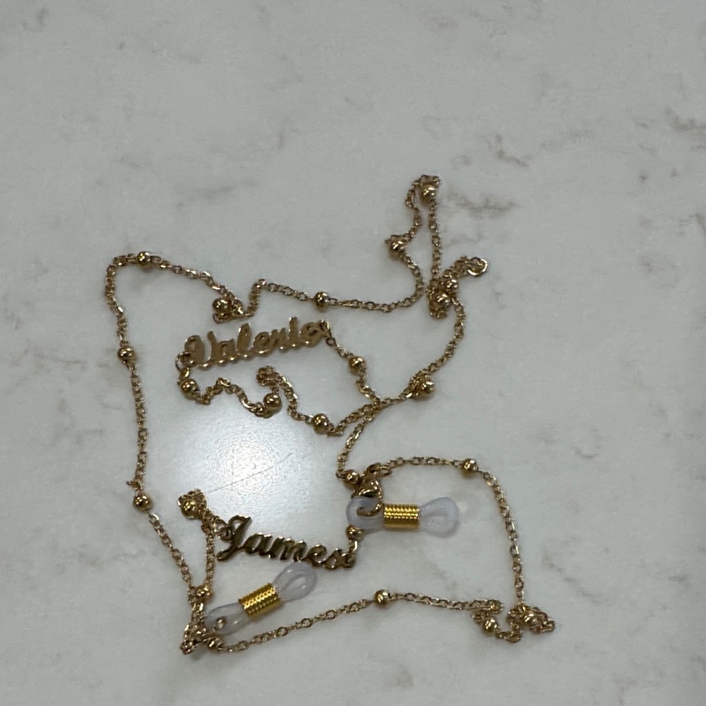 Gold Personalized Custom Name Glasses Chain